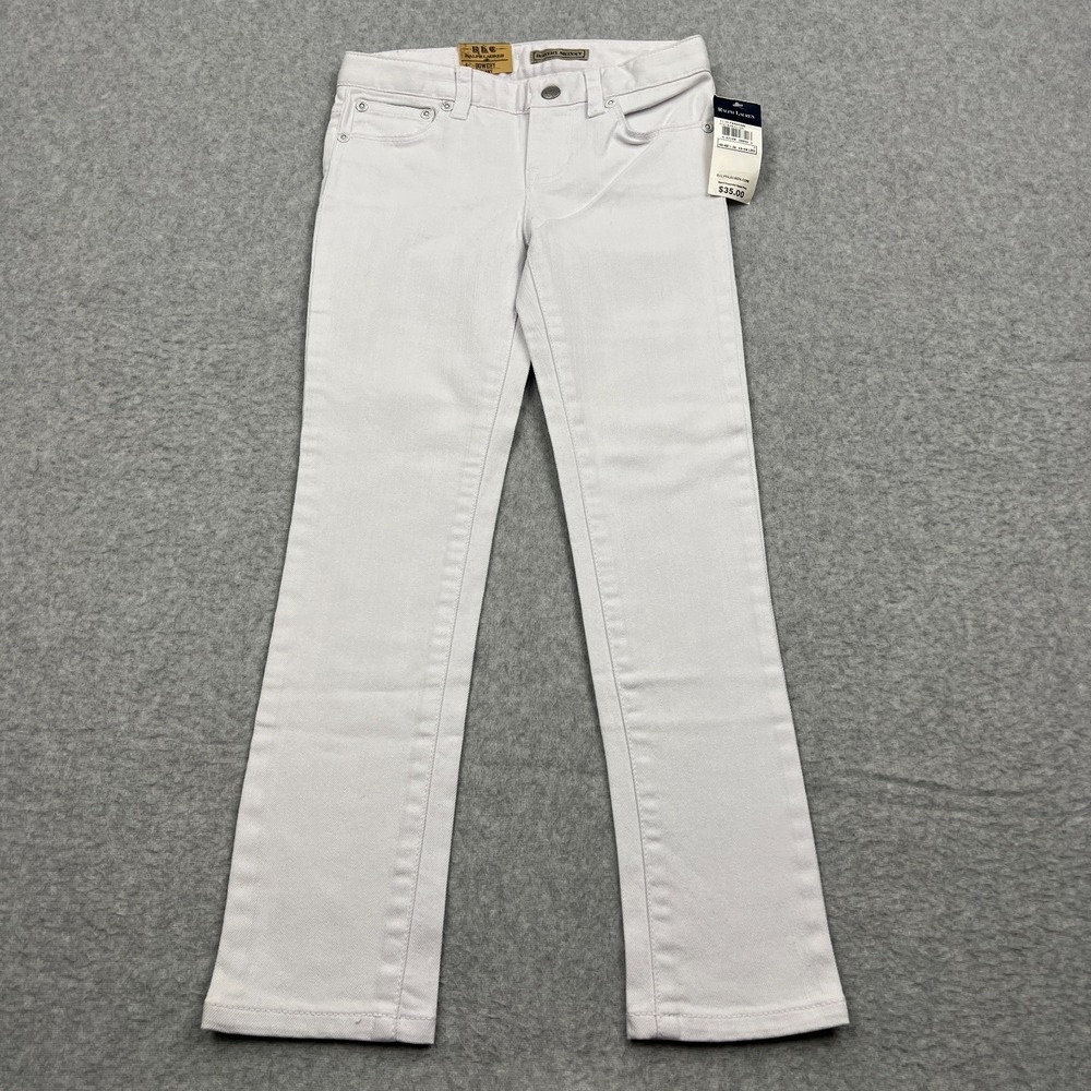NEW Ralph Lauren Bowery Skinny Jeans Youth Girls' 6 White Denim Skinny Pants